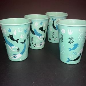 mermaids, mermen, & sea creatures are “Sea Spell” metal tumblers x 4-NWT